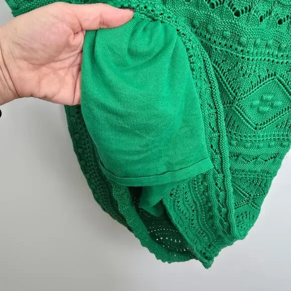 Boden Claudia Texture Knit Dress Highland Green Above Knee Short Sleeve 10R - Picture 5 of 9